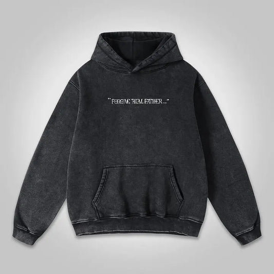 Father Forgive Them Hoodie Acid washed Anime