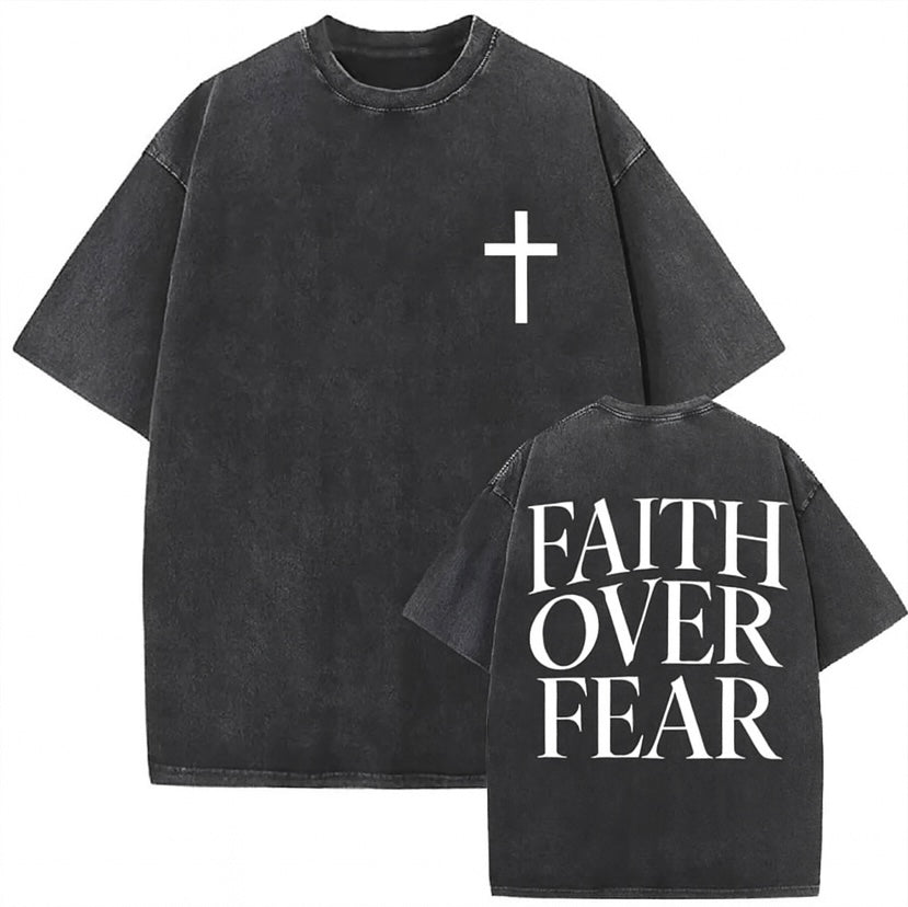 Faith Over Fear Vintage Washed Tee