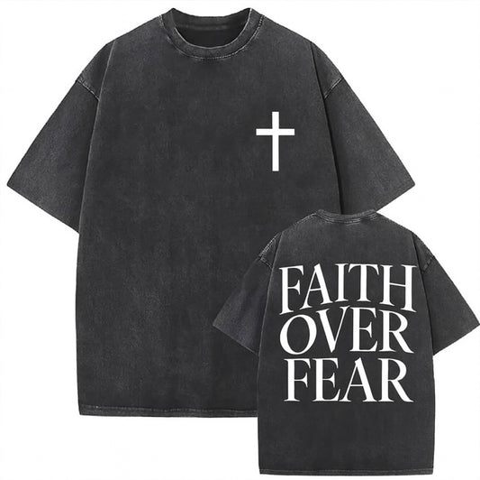 Faith Over Fear Vintage Washed Tee